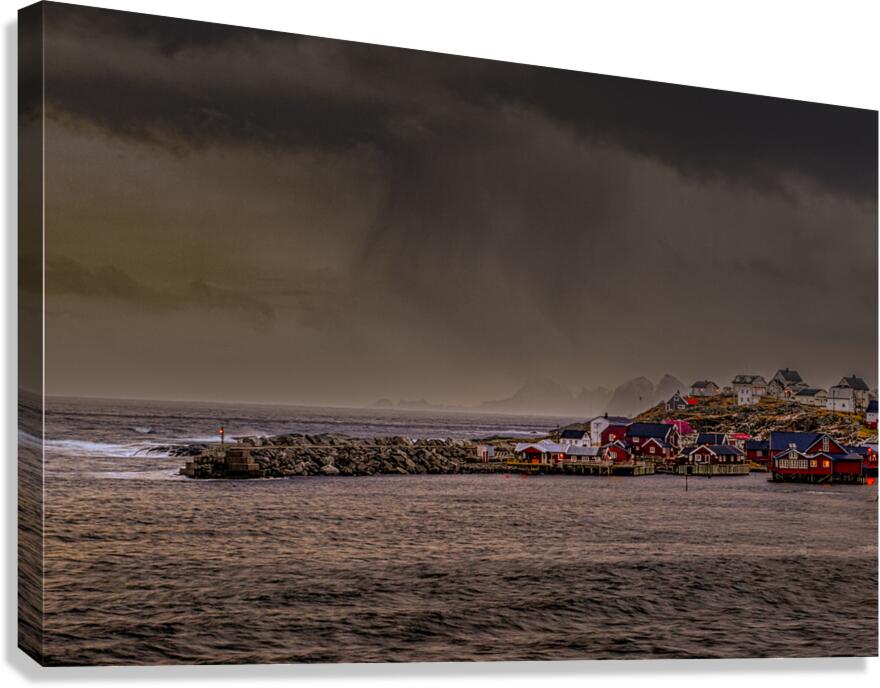 Lofoten Winter Storms in the Distance Canvas Print