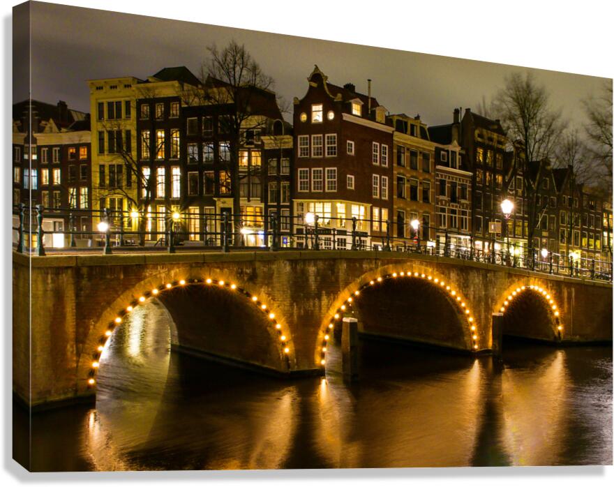Old Amsterdam Canals Evening Canvas Print