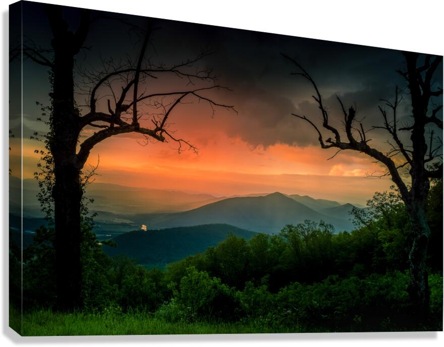 Blue Ridge Overlook at Sunset  Canvas Print
