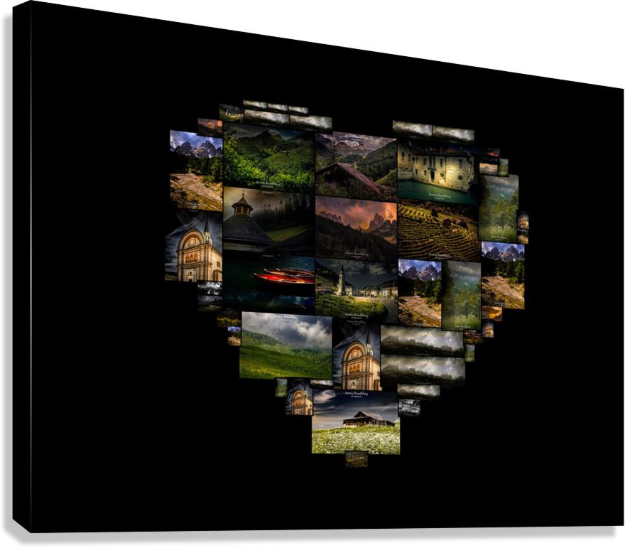 I Love Italy Heart Canvas Print