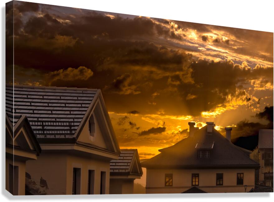 Sesto Sexten Sunset Sunbeams Canvas Print