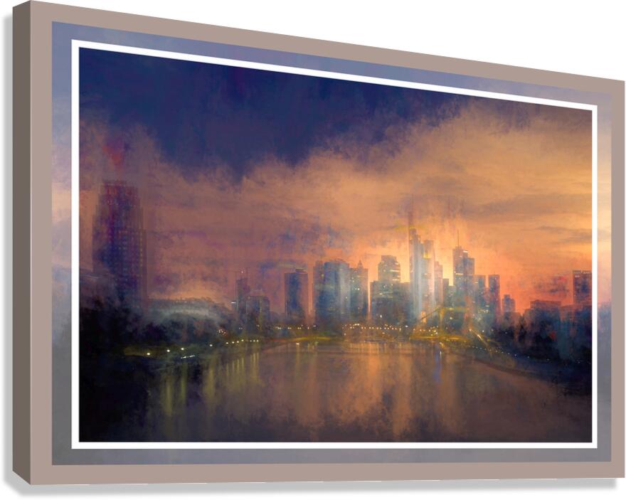 Frankfurt Skyline Coat of Many Colors Canvas Print