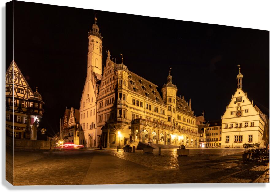 Rothenburg Market Square and Town Hall  Canvas Print