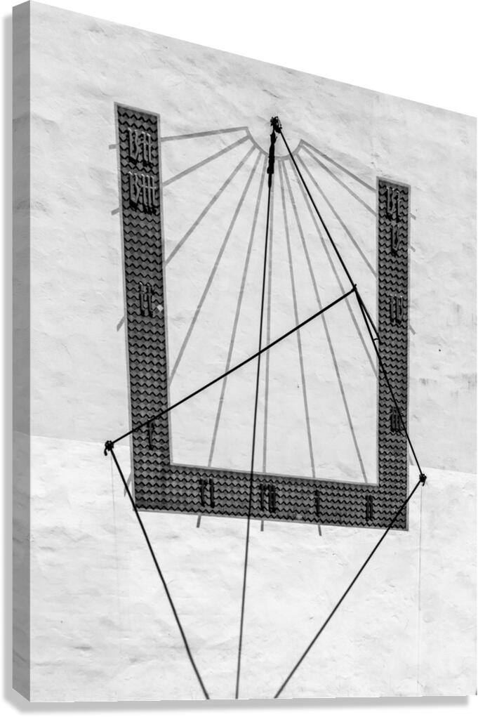 Frankfurt am Main Sundial in Black and White Canvas Print