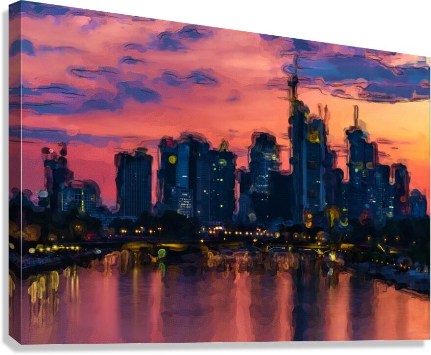 Frankfurt Germany Skyline Abstract Canvas Print