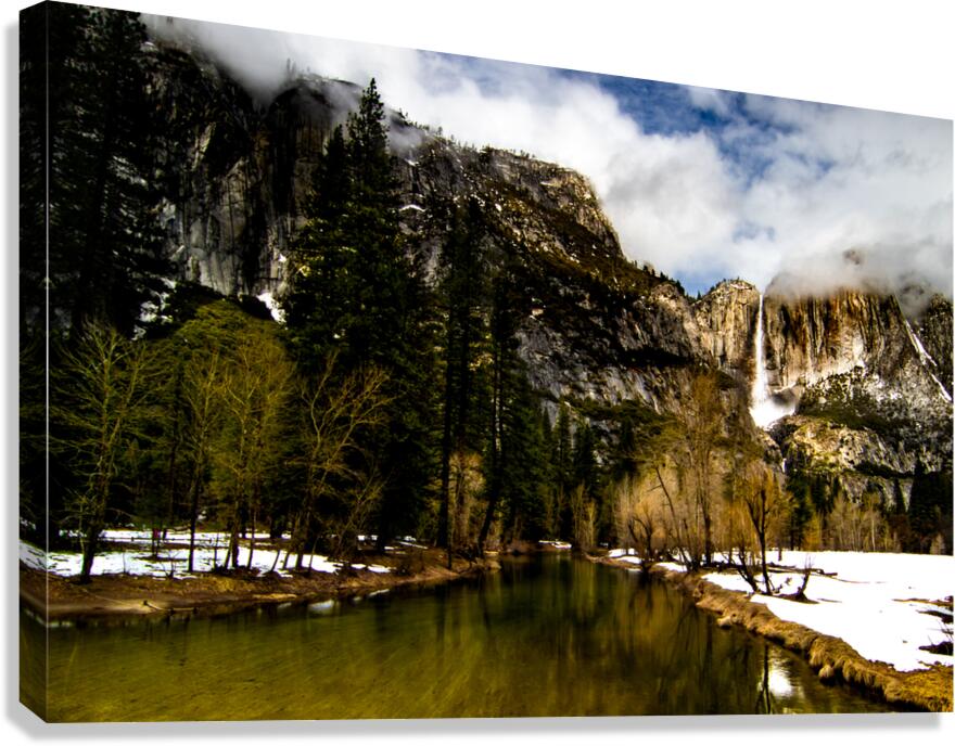 Merced River Bridal Veil Waterfalls  Canvas Print