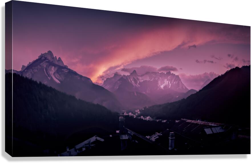 Forno di Zoldo Panorama at Sunset Canvas Print