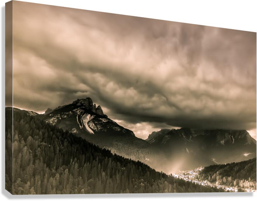 Impending Storms Over the Dolomites Canvas Print