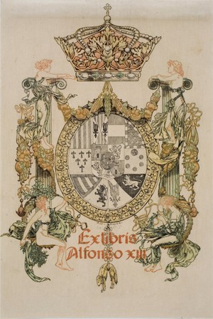 Alexandre-de-Riquer---Book-plate-of-Alfons-XIII