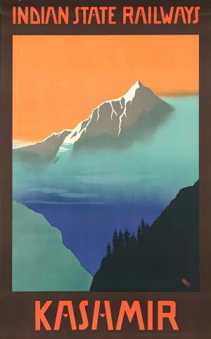 Indian State Railways Kashmir Travel Poster