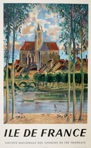 Ile de France travel poster