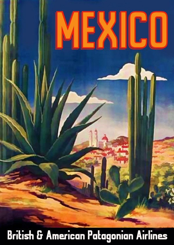 British and American Patagonian Airlines poster for Mexico Print