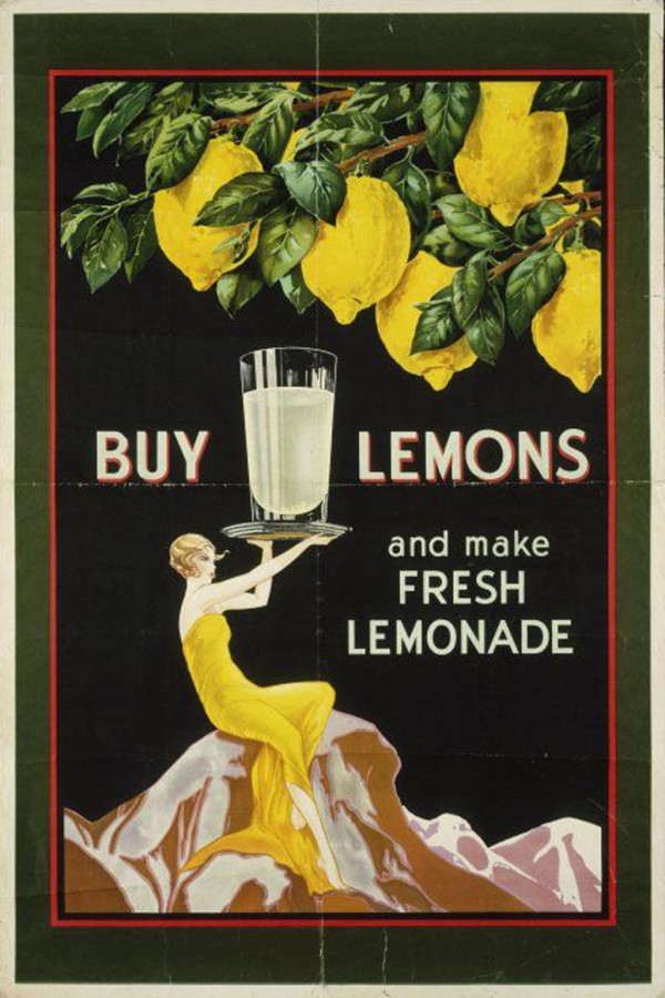 Buy lemons and make lemonade vintage poster Print