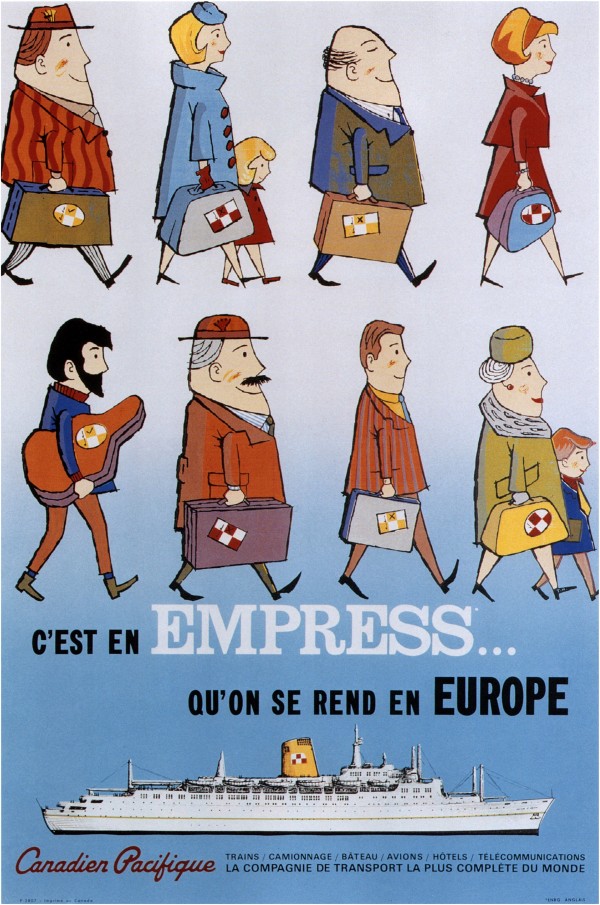 Canadian Pacific Empress via Europe Vintage Advertising Poster Print