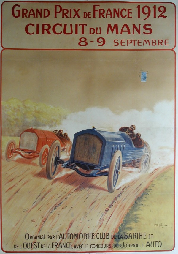 Grand Prix de France 1912 Original Poster Print