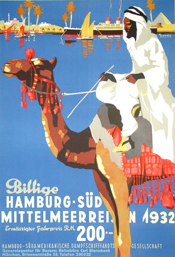Hamburg-Sud Billige Mittelmeerreisen Original Poster Print