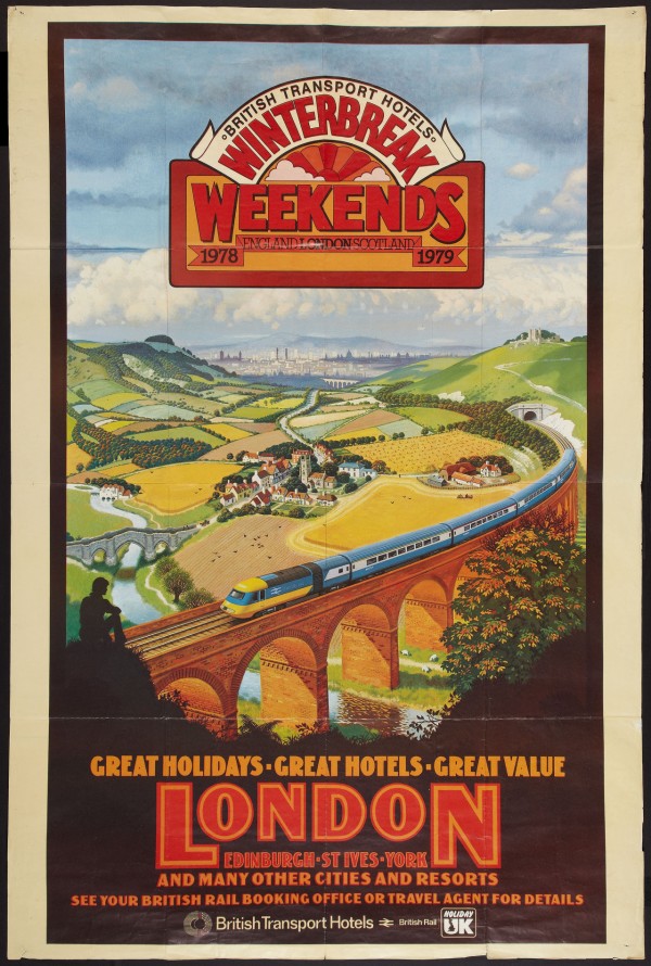 London vintage travel poster for British Railways Print