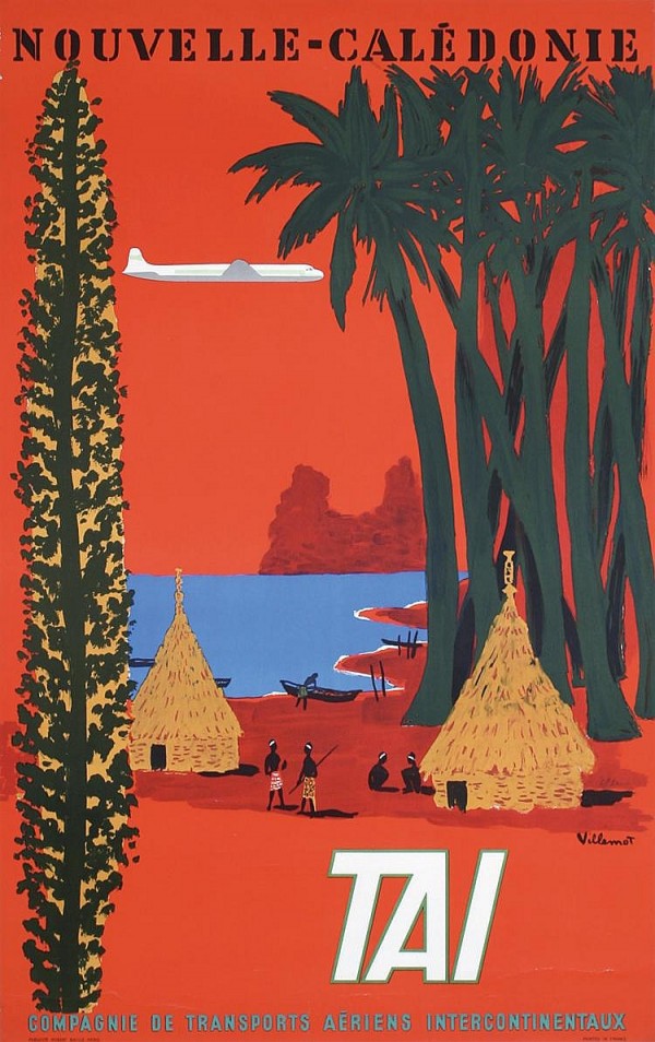 Nouvelle Caledonie TAI vintage travel poster Print