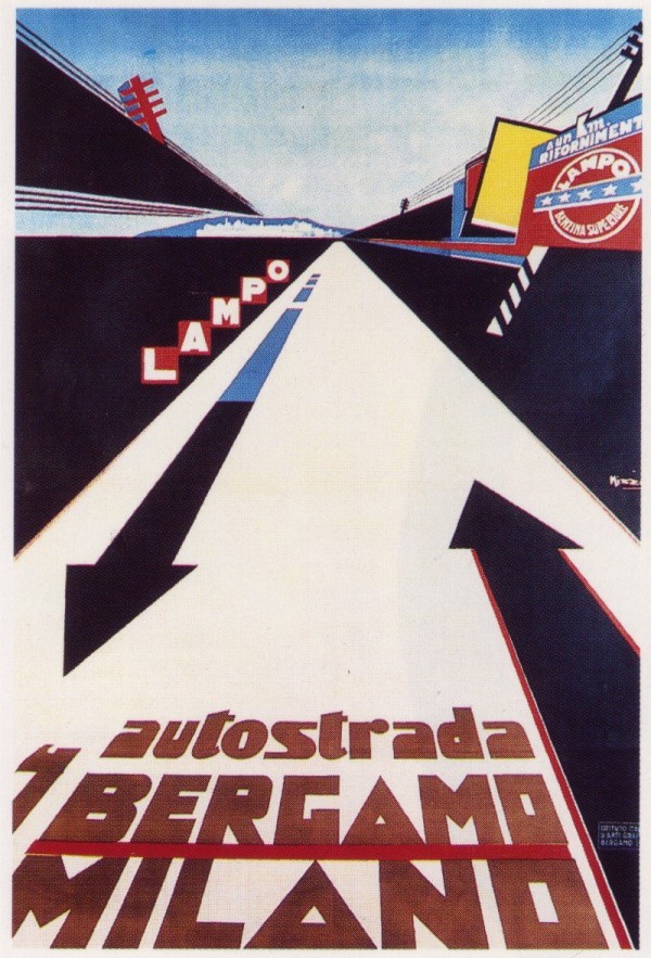 Poster for the highway between Bergamo and Milano Print