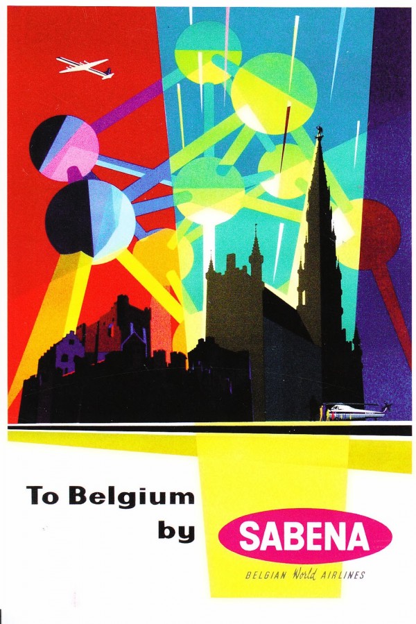 To Belgium by Sabena Belgian World Airlines Print