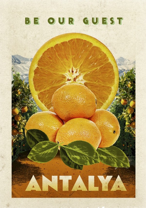 Turkey Antalya vintage travel poster Print