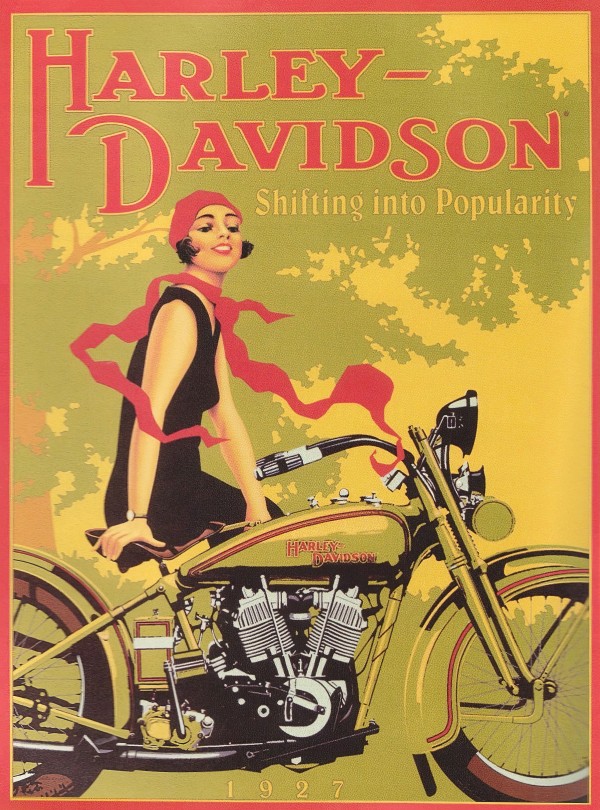 1929 Harley Davidson Shifting into Popularity Print