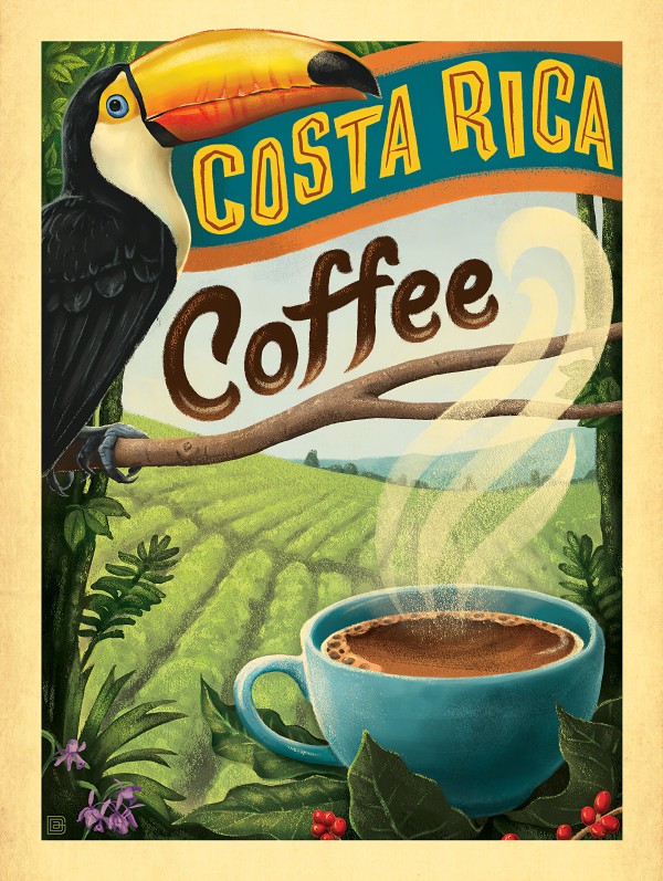 Costa Rica Coffee poster Print