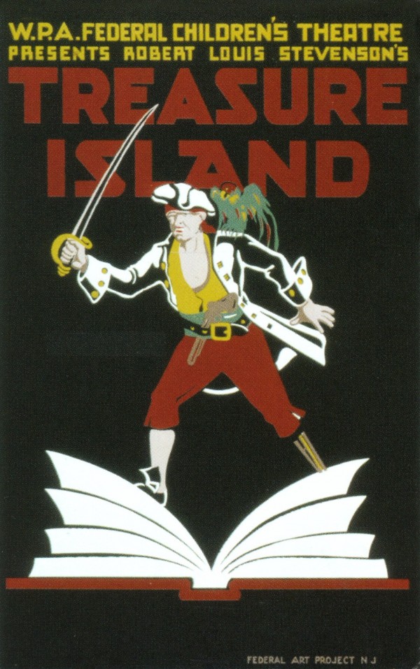 Vintage WPA Poster Treasure Island, 1930 Print