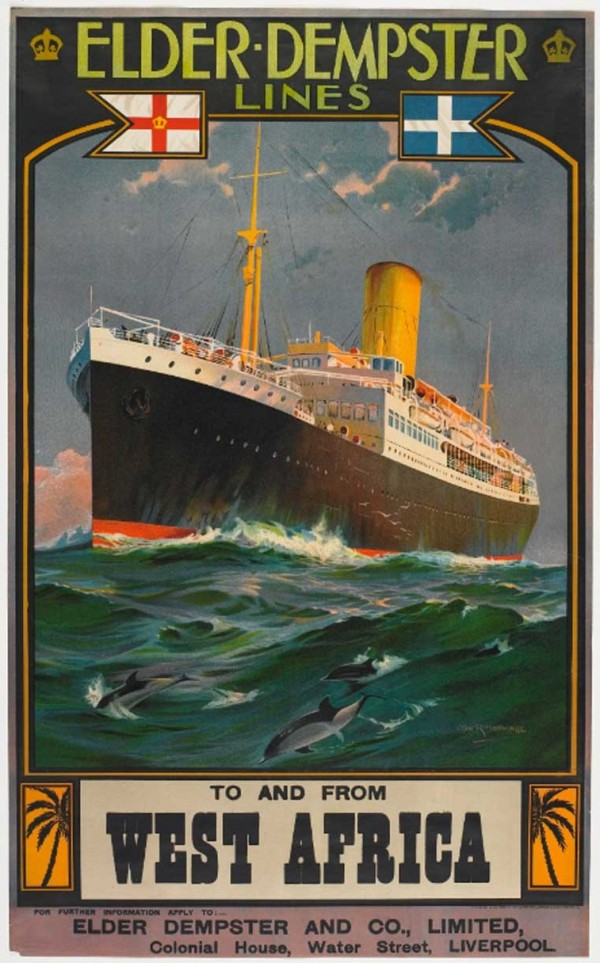 Vintage cruise poster for West Africa Print