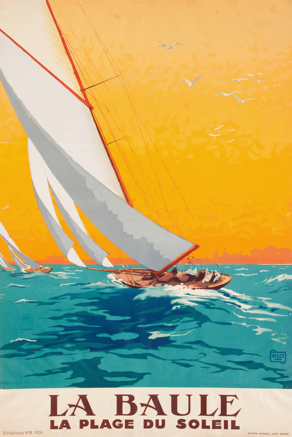 La Baule La Plage du Soleil vintage poster  Print