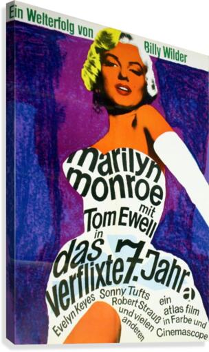 Original Vintage Movie Poster For The Seven Year Itch Starring Marilyn Monroe Canvas Print