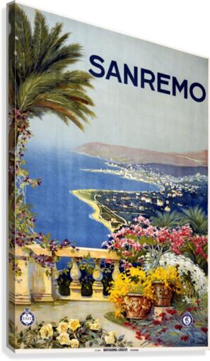 San Remo, travel poster, 1920  Canvas Print