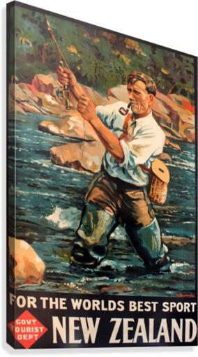 New Zealand Original Vintage Travel Poster  Canvas Print