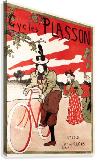 Cycles Plasson old French bicycle advertisement poster  Canvas Print