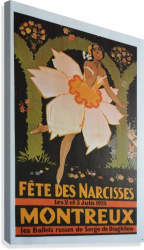 Vintage Dance Poster Fete Des Narcisses  Canvas Print