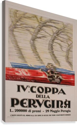 Italian Art Deco Period Race Car Poster by Federico Seneca 1927  Canvas Print