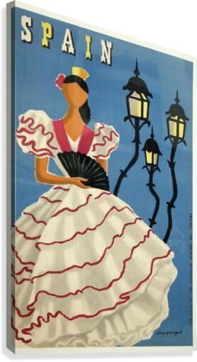 Spanish Tourism Faceless Woman Poster by Guy Georget  Canvas Print