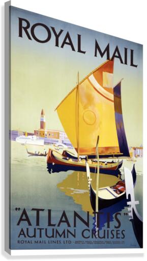 Royal Mail Atlantis Autumn Cruises vintage travel poster  Canvas Print