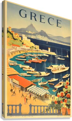 Greece original vintage travel poster  Canvas Print