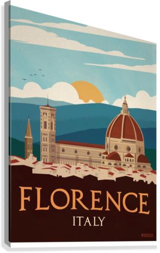 Vintage Florence travel poster  Canvas Print
