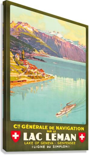 Lac Leman travel poster  Canvas Print