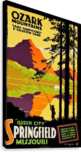 Ozark Mountains Travel Poster  Canvas Print