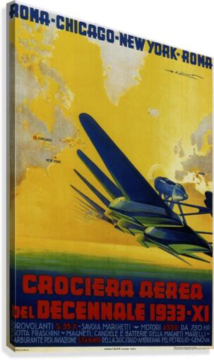 Air Cruisers Crociera Aerea 1933 poster  Canvas Print