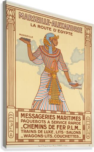 Vintage Travel Poster Egypt Marseille  Canvas Print