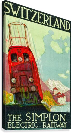The Simplon Electric Railway, Switzerland Travel Poster  Canvas Print