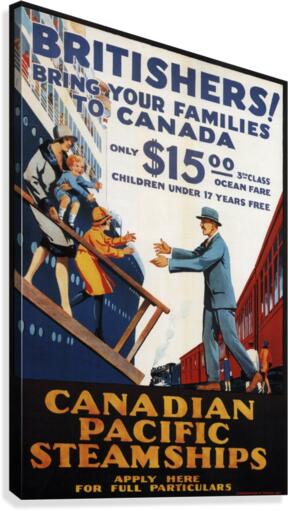 Canadian Pacific Steamships Vintage Travel Poster  Canvas Print