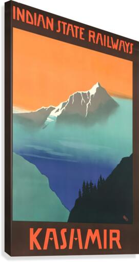Indian State Railways Kashmir Travel Poster  Canvas Print