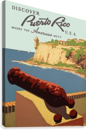 Discover Puerto Rico USA travel poster  Canvas Print