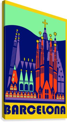 Barcelona travel poster  Canvas Print