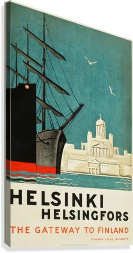 Helsinki, Finland Travel Poster  Canvas Print